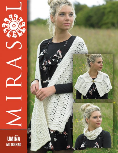 Model photograph of "Mirasol Umina Shoulder Wrap, Lace Wrap & Cowl (M5183)"