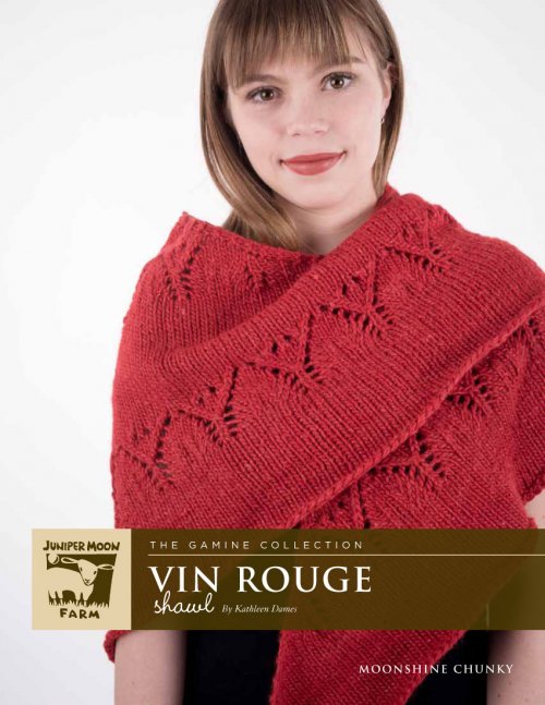 Model photograph of "Vin Rouge Shawl"