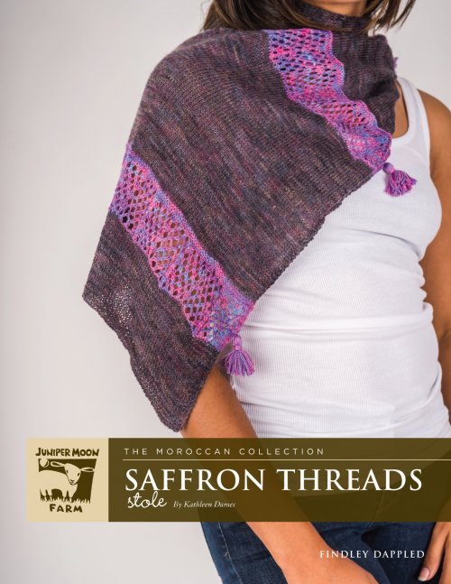 Model photograph of "Saffron Threads Stole"