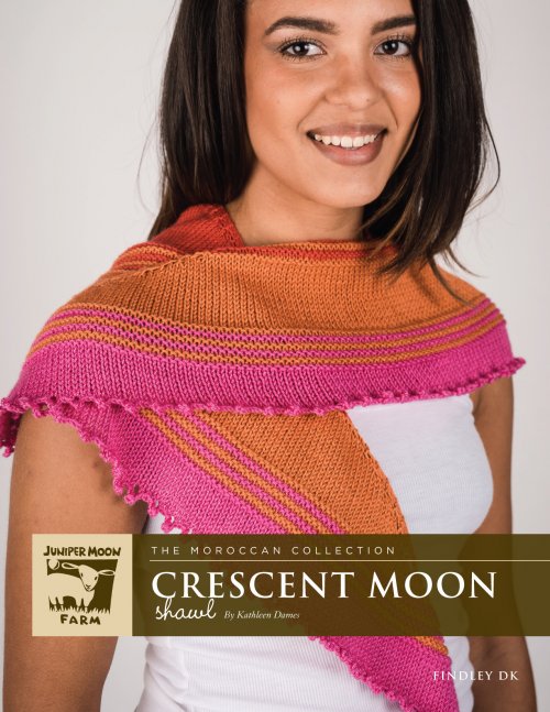 Model photograph of "Crescent Moon Shawl"