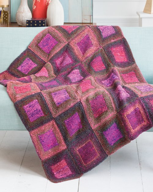 Model photograph of "02 - Square-in-a-Square Blanket"