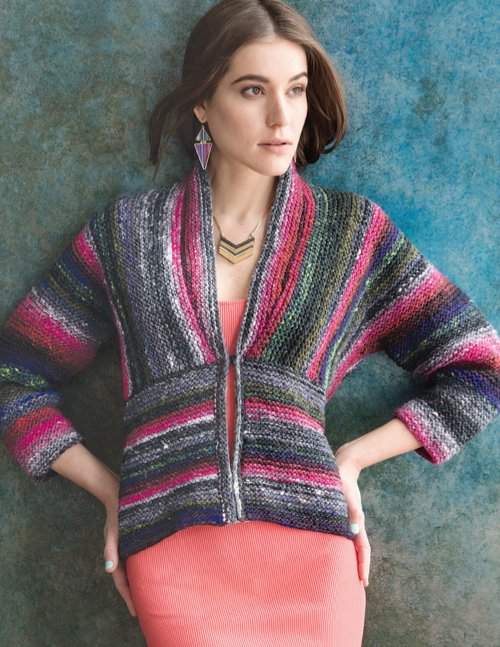 Model photograph of "Refined Stripes Cardigan"