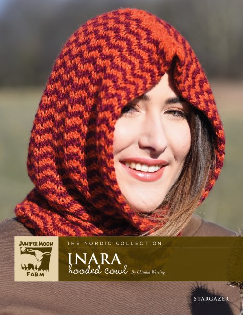 Model photograph of "Inara Hooded Cowl"