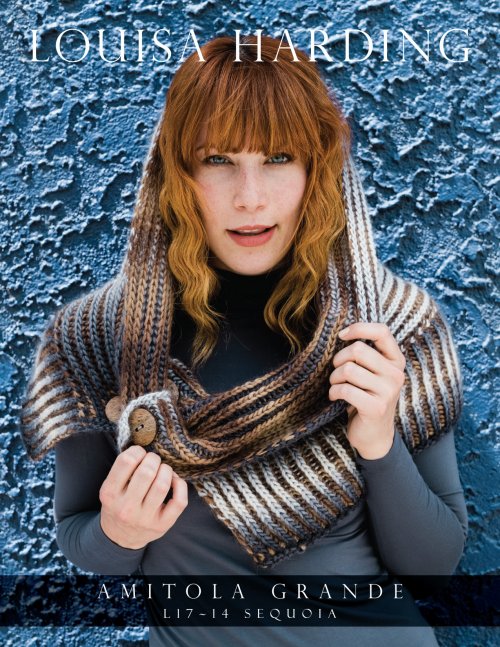 Model photograph of "Sequoia Hooded Cowl"