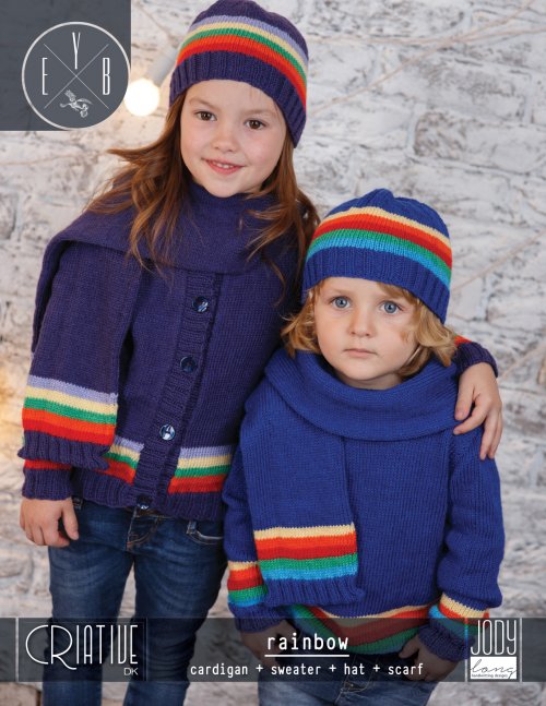 image preview of design 'Rainbow Cardigan, Sweater, Hat & Scarf Sets'