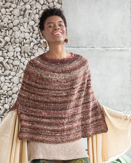 Model photograph of "13 - Steeked Poncho"
