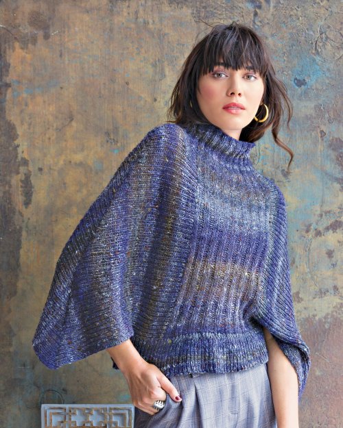 Model photograph of "04 - Ribbed Batwing Pullover"