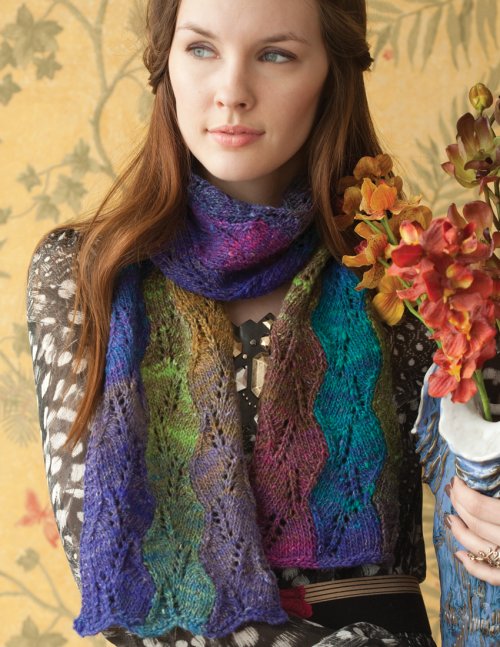 Model photograph of "16 - Intarsia Lace Scarf"