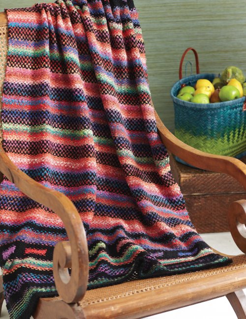 Model photograph of "16 - Woven Stitch Blanket"