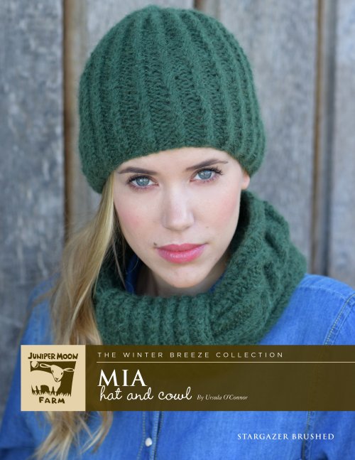 Model photograph of "Mia Hat & Muffle"