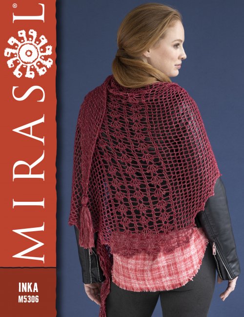 Model photograph of "Mila Lacy Crochet Wrap"