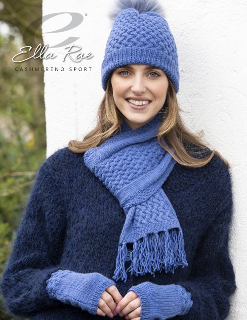 image preview of design 'Liz Hat, Scarf & Fingerless Mitts'