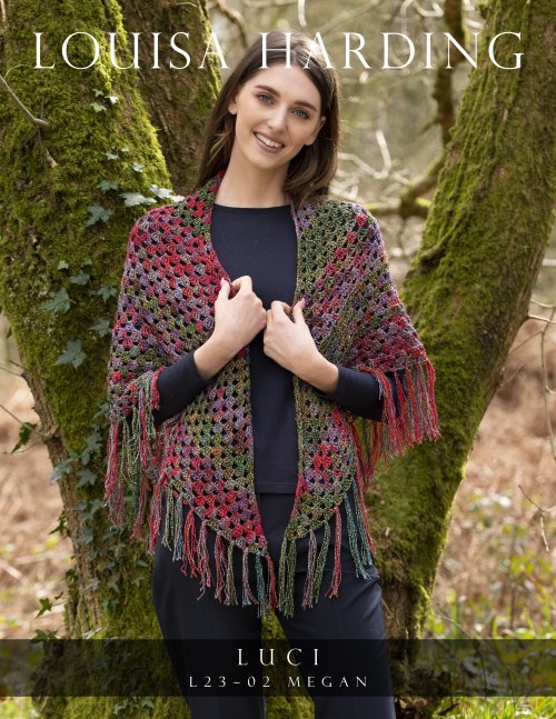 Model photograph of "Megan Crochet Wrap"