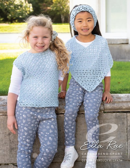 image preview of design 'Penny Girls Crochet Poncho, Top & Headband'