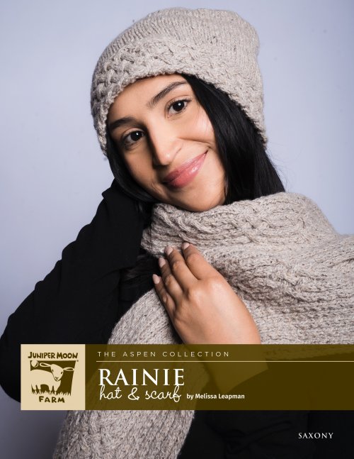 Model photograph of "Rainie Hat & Scarf"