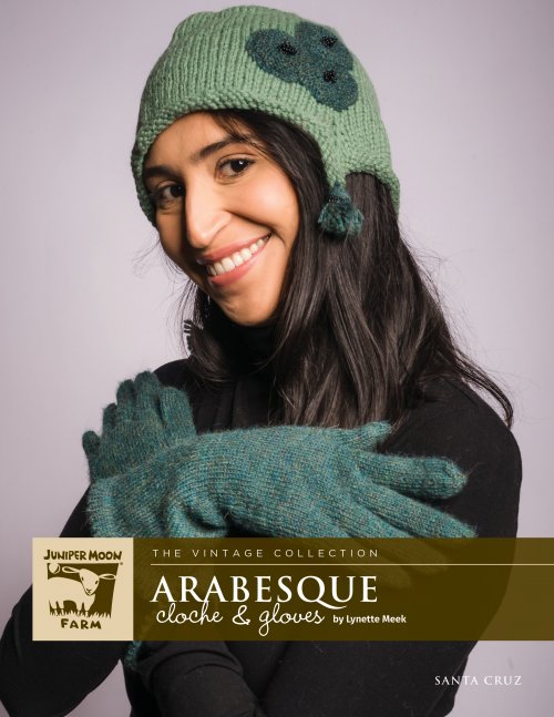 Model photograph of "Arabesque Cloche & Gloves"