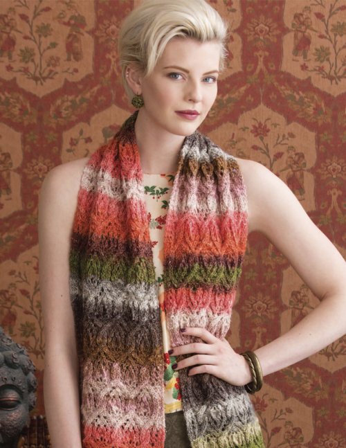 Model photograph of "21 - Cabled Scarf"