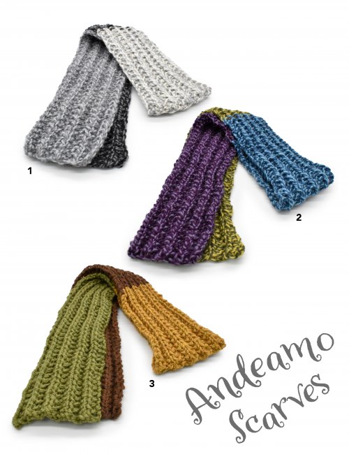 Model photograph of "Andeamo Scarves"