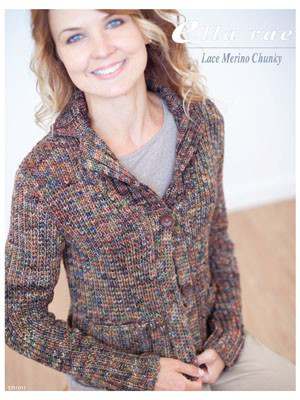 Model photograph of "Lace Merino Chunky - Ribbed Cardigan"