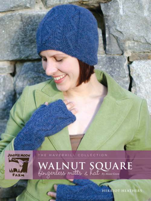 image preview of design 'Walnut Square Fingerless Mitts & Hat'