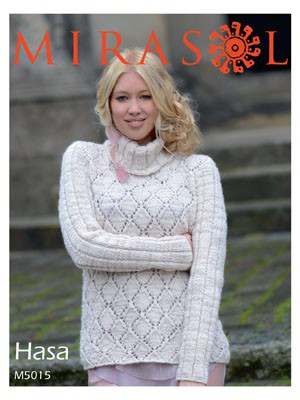 Model photograph of "Hasa Turtleneck Lace Sweater"