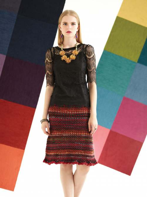 Model photograph of "28 - Quilted Skirt"