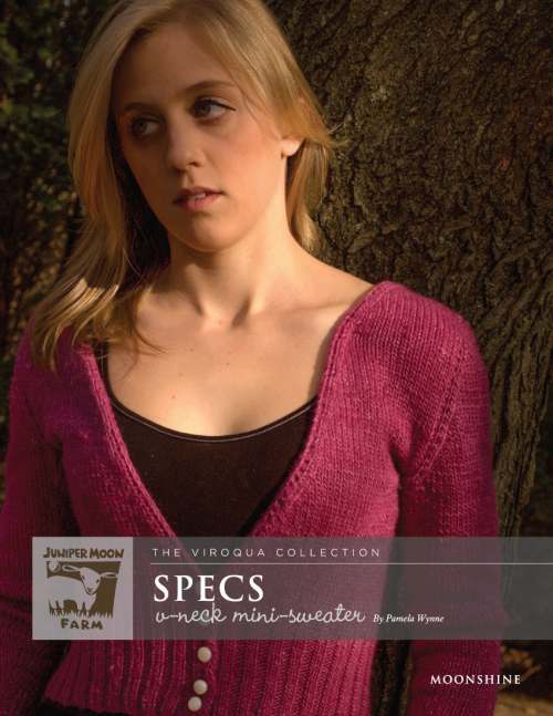 Model photograph of "'Specs' V-Neck Mini-Sweater"