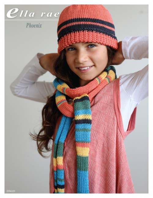 Model photograph of "Phoenix - Scarf and Beanie"