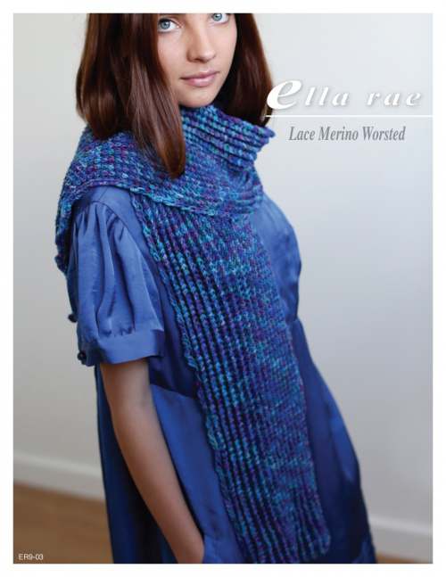 Model photograph of "Lace Merino Worsted - Ribbed Scarf"