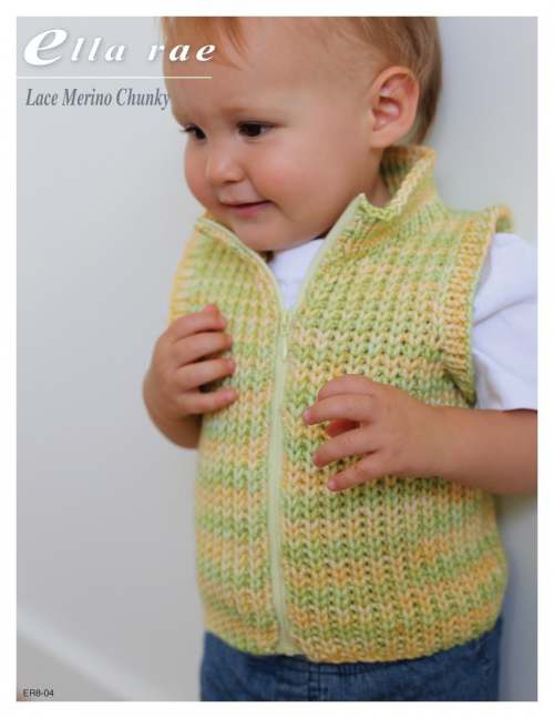 Model photograph of "Lace Merino Chunky - Ribbed Vest"