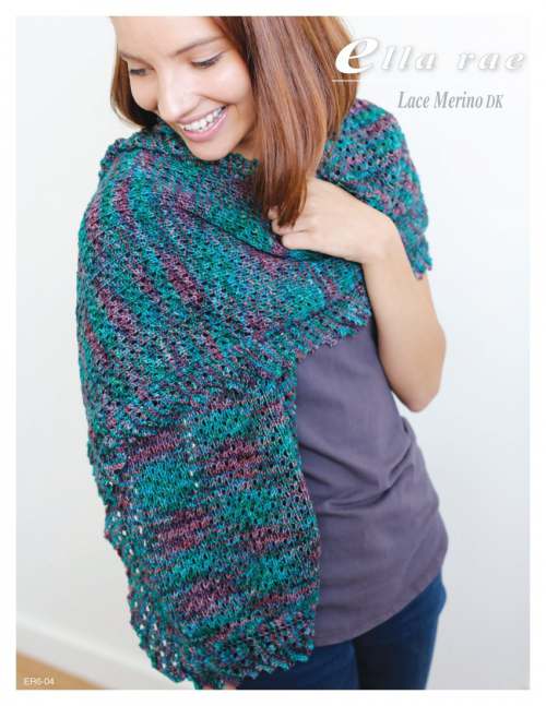 Model photograph of "Lace Merino DK - Lace Wrap"
