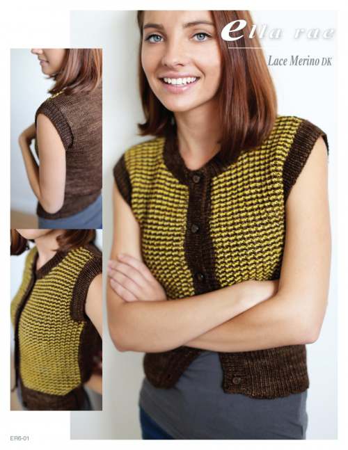 Model photograph of "Lace Merino DK - Vest"