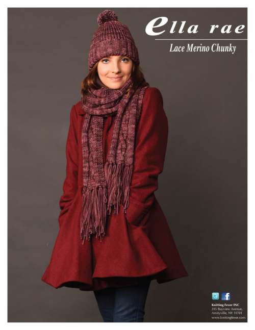 Model photograph of "Lace Merino Chunky - Scarf & Beanie"
