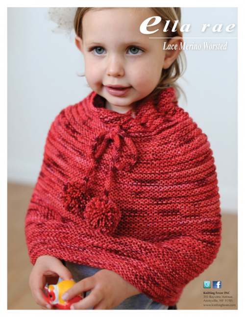 Model photograph of "Lace Merino Worsted - Poncho"