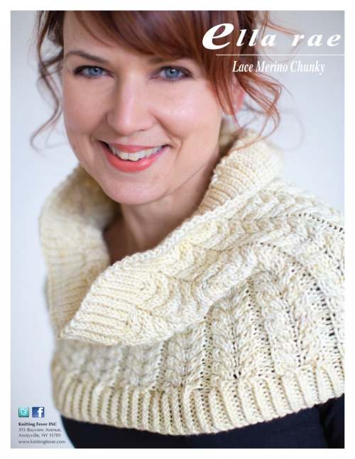 Model photograph of "Lace Merino Chunky - Cowl"