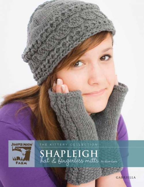 Model photograph of "'Shapleigh' Hat &amp; Fingerless Mitts"