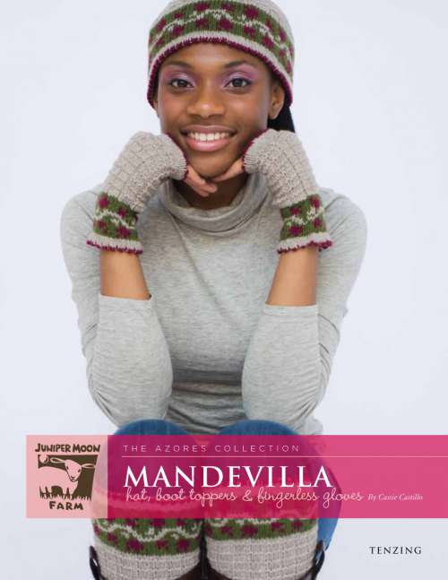 image preview of design ''Mandevilla' Hat, Boot Toppers &amp; Fingerless Gloves'
