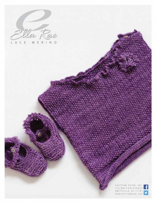 Model photograph of "Lace Merino - Baby Vest &amp; Booties"