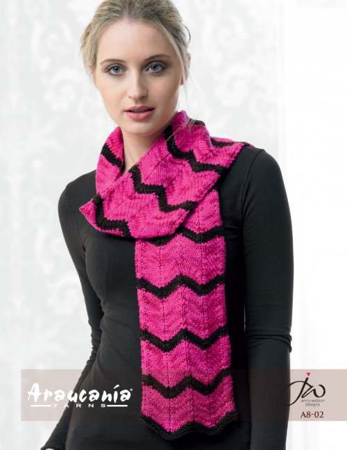 Model photograph of "Huasco Worsted - Chevron Lace Scarf"