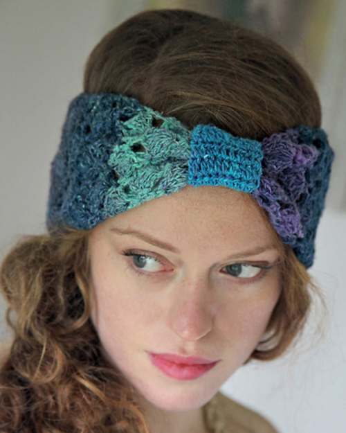 Model photograph of "10 - Shell & Lace Headband"