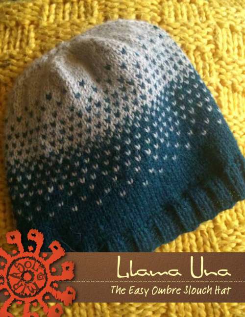 Model photograph of "Llama Una - The Easy Ombre Slouch Hat"