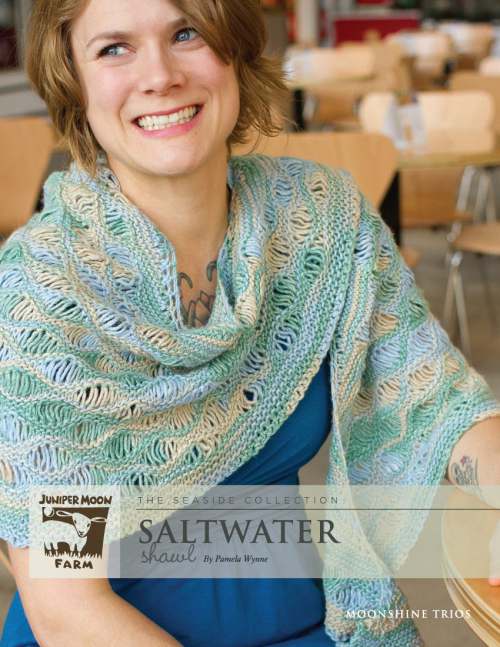 Model photograph of "'Saltwater' Shawl"