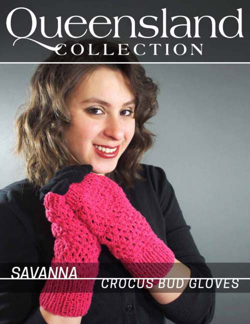 Model photograph of "Savanna - Crocus Bud Gloves"