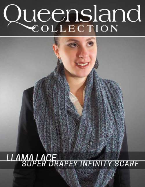 Model photograph of "Llama Lace - Super Drapey Infinity Scarf"