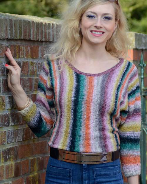 Model photograph of "'Lysa' Scoop Neck Sweater"