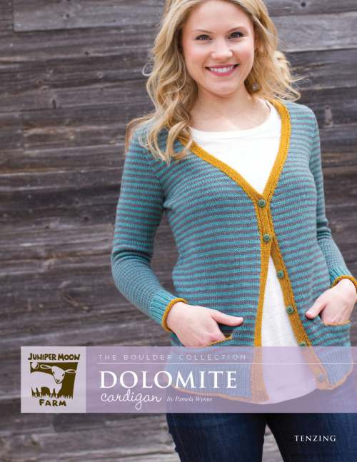 Model photograph of "'Dolomite' Cardigan"