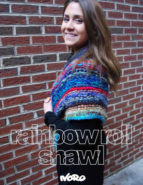 Model photograph of "Rainbow Roll - Shawl"