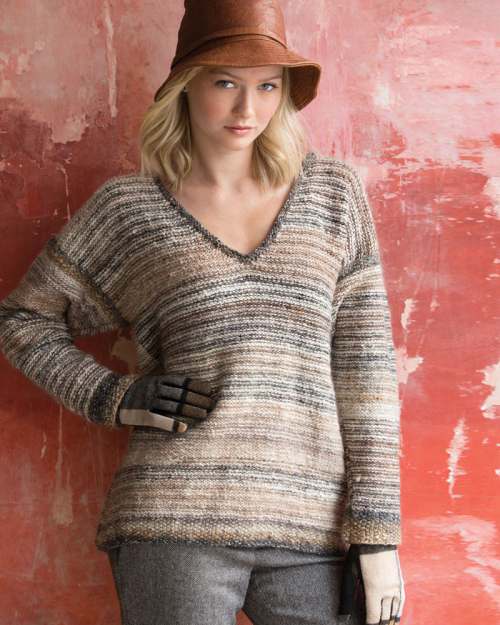 Model photograph of "14 - Striped Pullover"