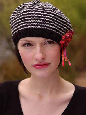 Model photograph of "Striped Beret "