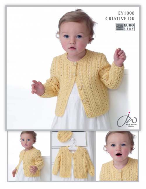 image preview of design 'Girl's Cabled Cardigan & Hat'